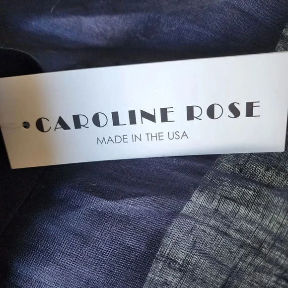 New $315 Caroline Rose Gabardine Shirt Size 2x Blue 100% Linen Button Down - Picture 6 of 11